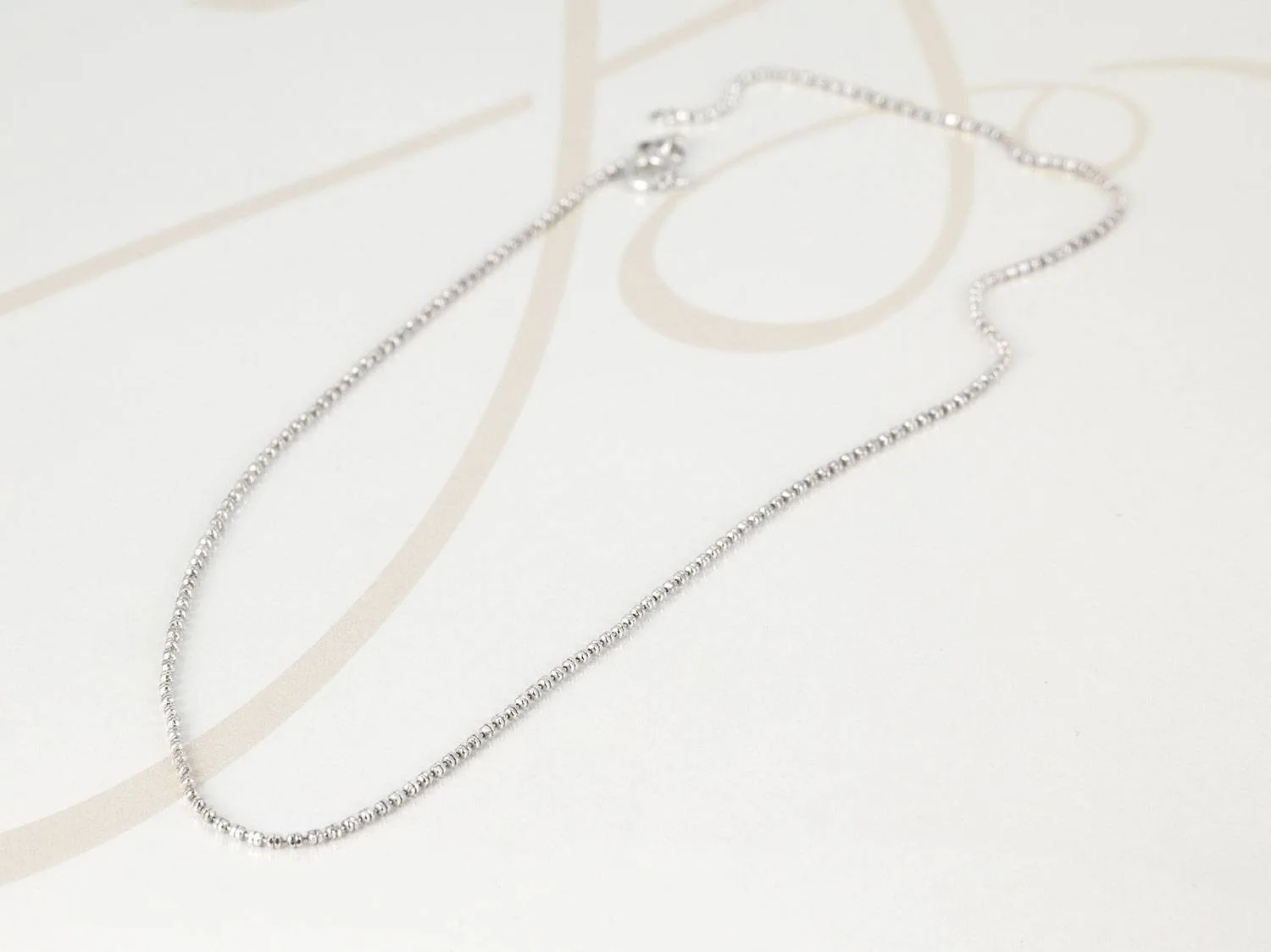 CADENA PLATA DIAMANTADA BOLA