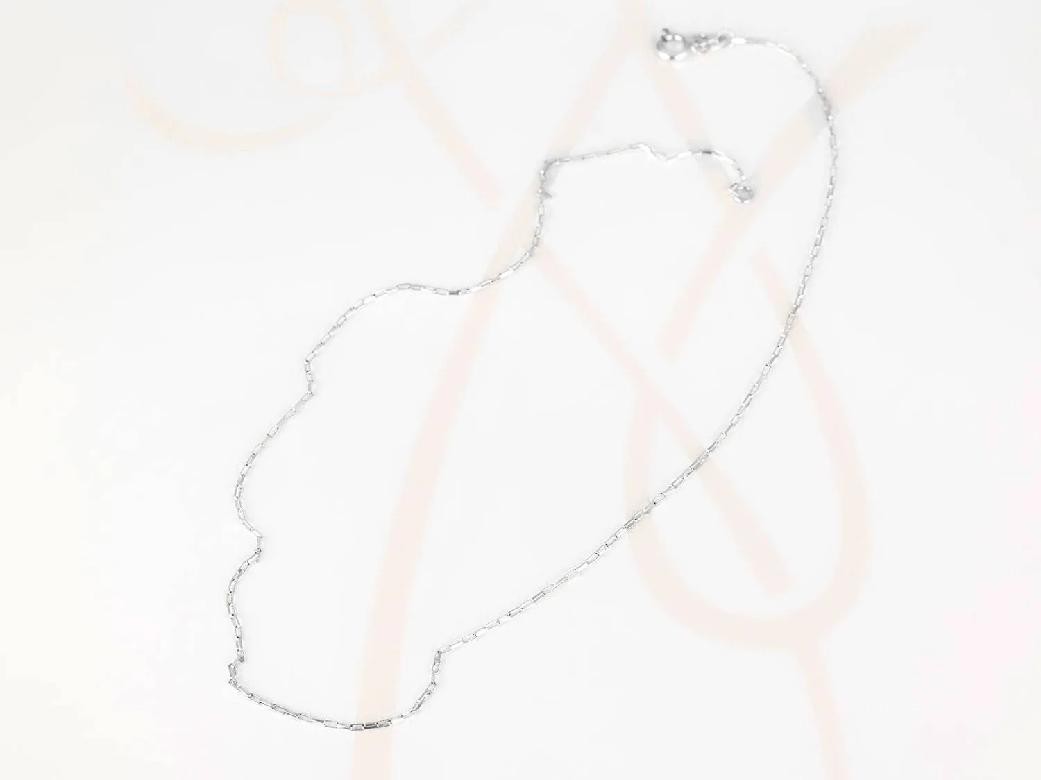 CADENA PLATA RECTANGULAR FORZADA
