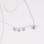 COLLAR CON DIJE PLATA CORAZON Y GOTAS ZIRCONIA CADENA