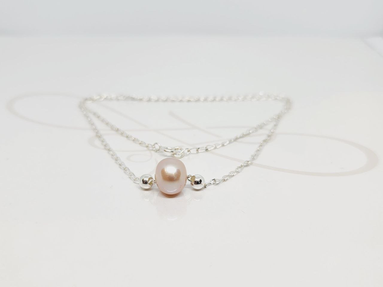 COLLAR CON DIJE PERLA CADENA