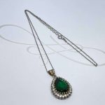COLLAR DE PLATA ESMERALDA SULTANA HURREM CON CADENA