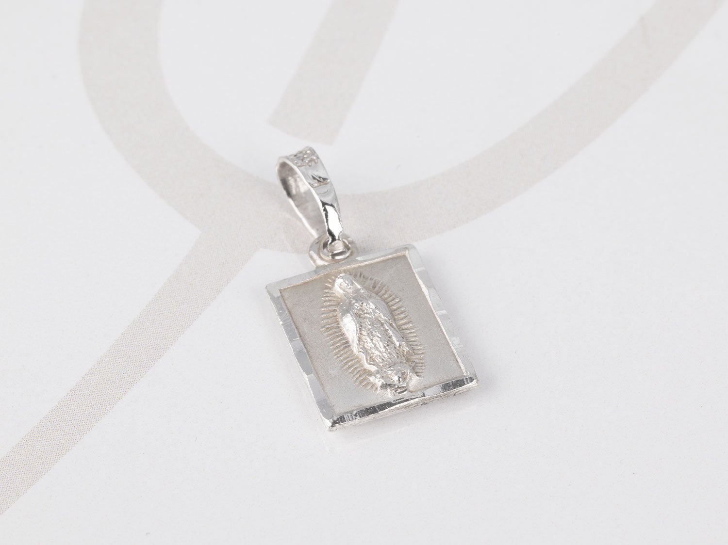 DIJE PLATA CUADRO VIRGEN MINI DIAMANTADO