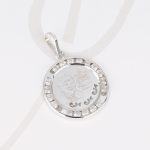 DIJE PLATA MEDALLA ZIRCONIA PAPA LASER