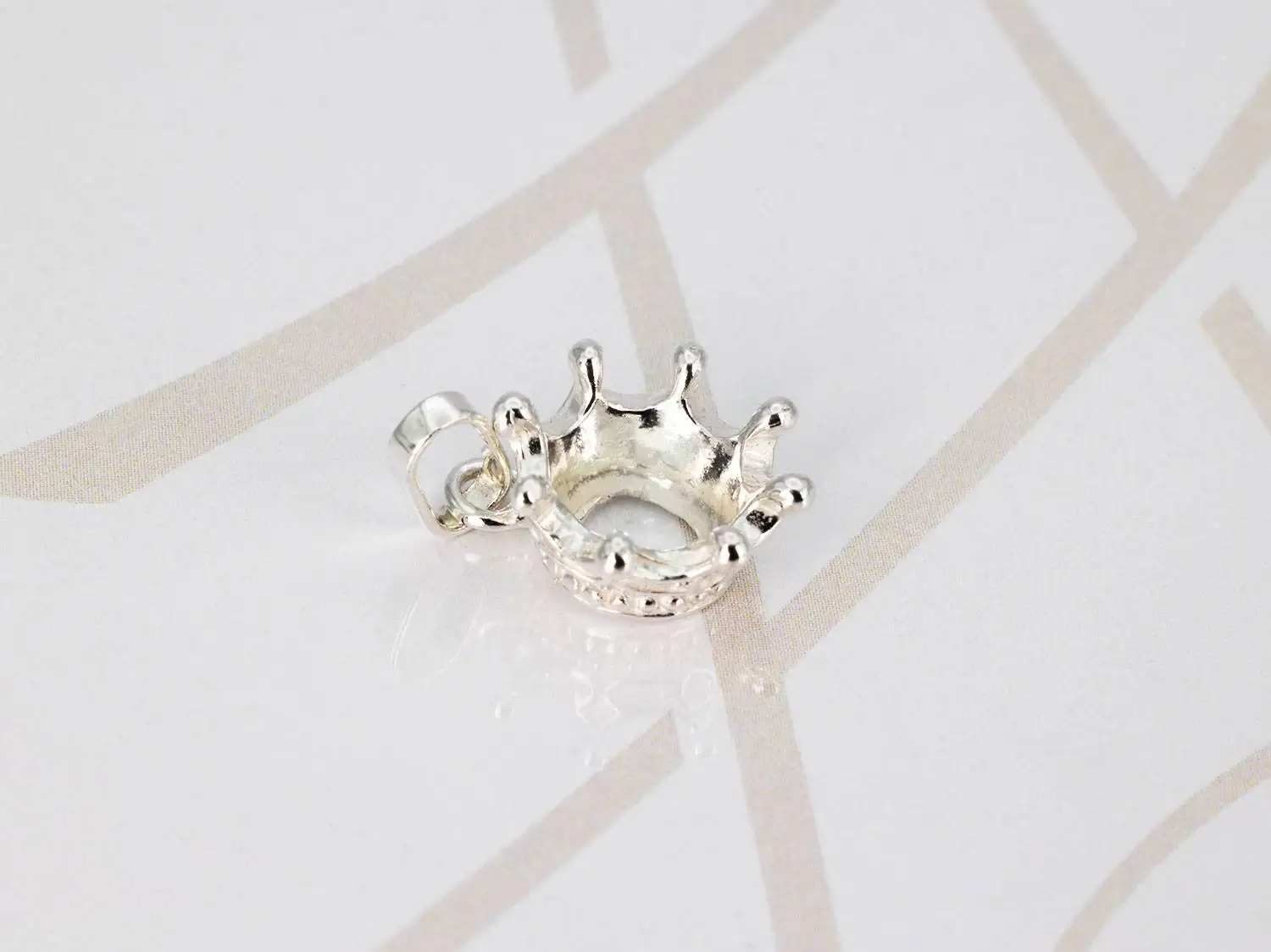 DIJE PLATA CORONA REY LISO