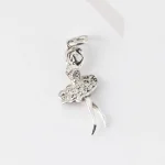 DIJE PLATA BAILARINA MANOS ARRIBA GRANDE PAVONADO