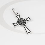 DIJE PLATA CRUZ ESPIRITU SANTO PAVONADO