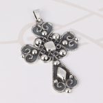 DIJE PLATA CRUZ GRANDE PAVONADO