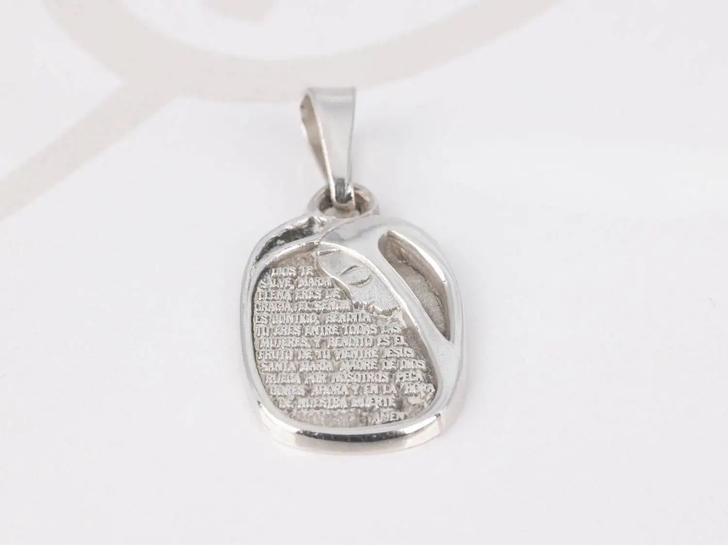 DIJE PLATA ORACION CRISTO  PAVONADO