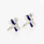 DORMILONA PLATA LIBELULA AJEDREZ ESMALTADO