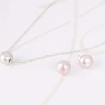 JUEGO PLATA PERLA SENCILLA CADENA