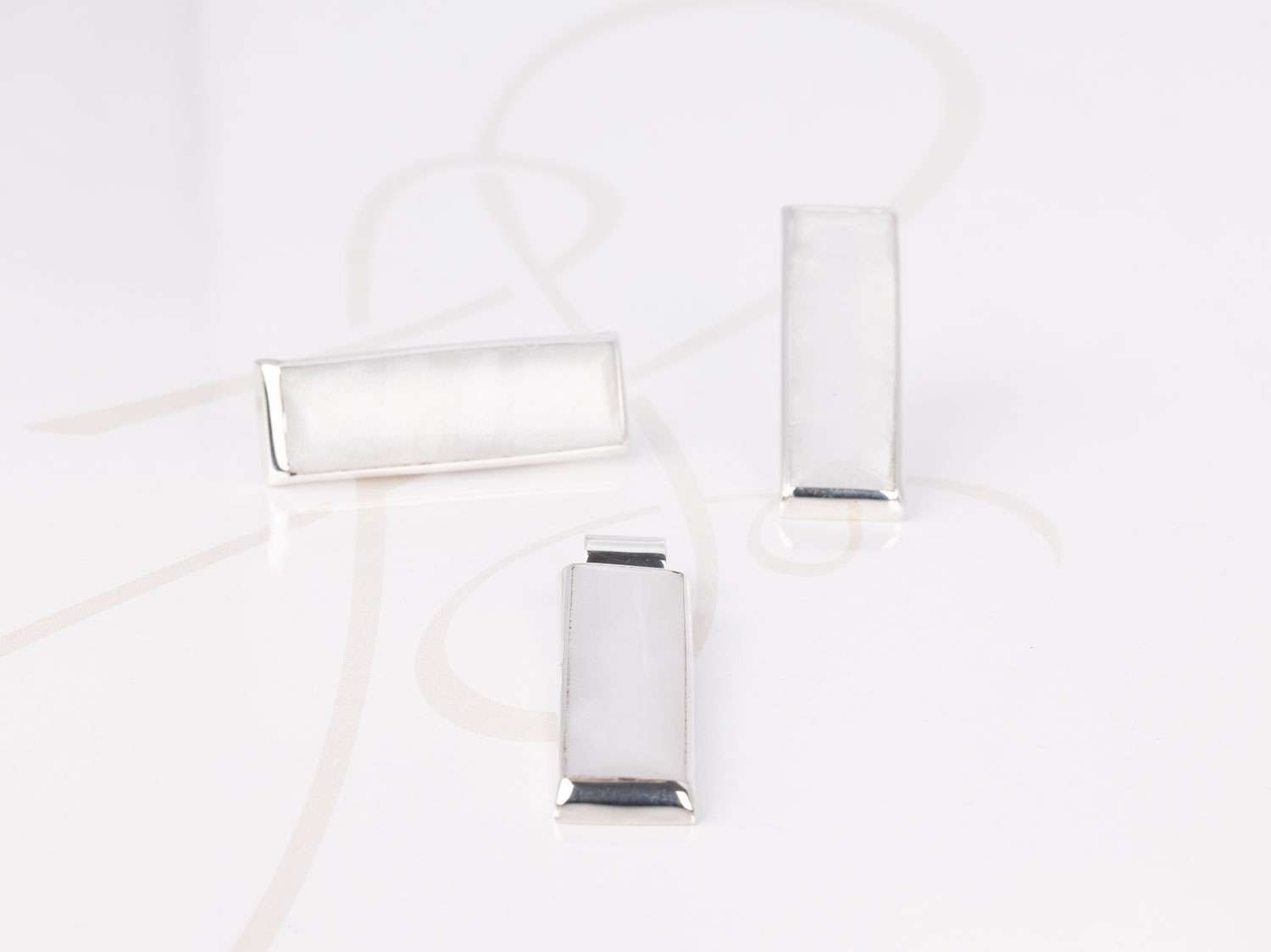 JUEGO PLATA RECTANGULO LARGO ESMALTADO