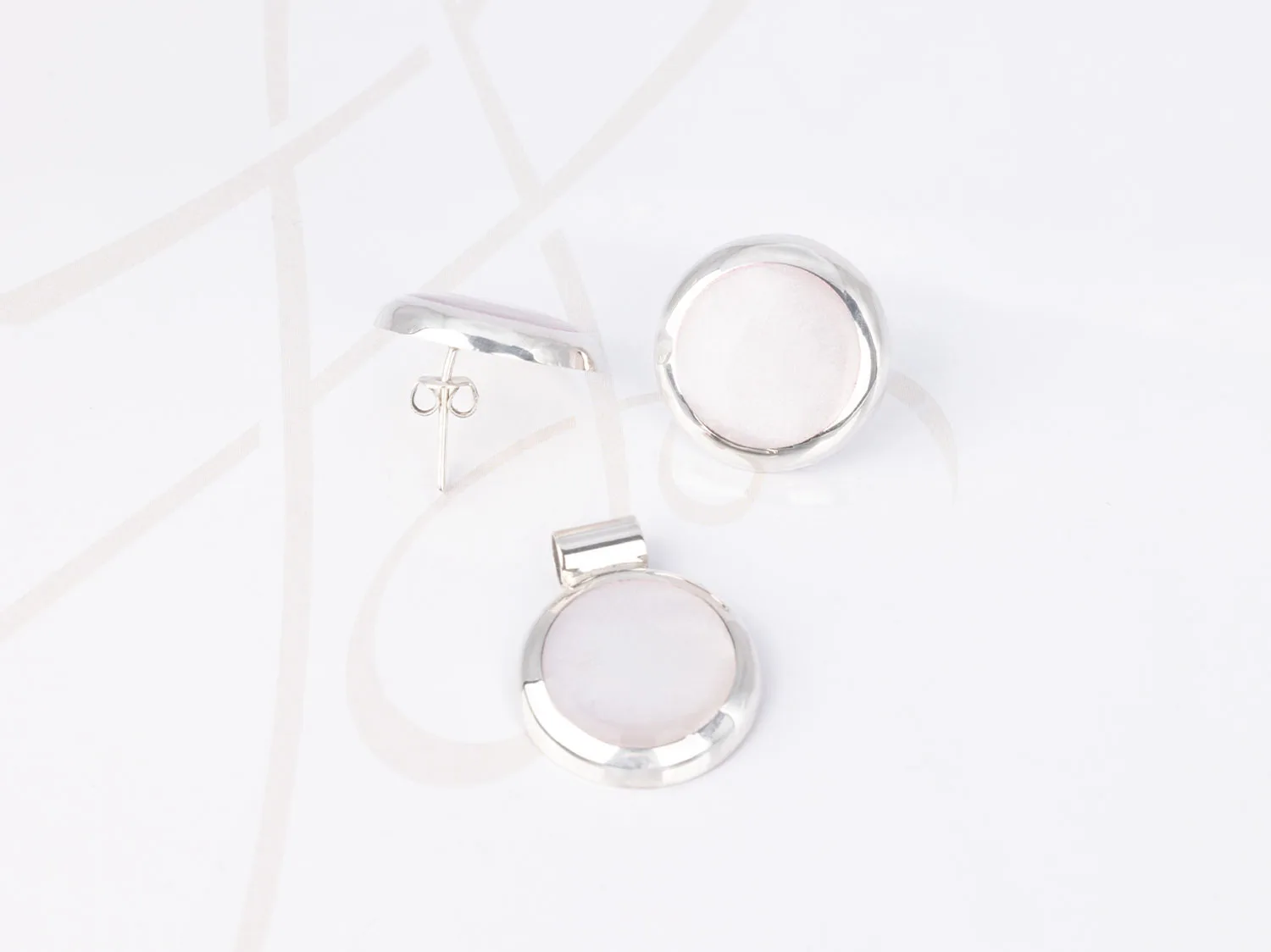 JUEGO PLATA CIRCULO GRANDE ESMALTADO