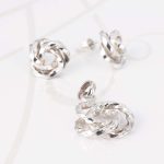 JUEGO PLATA CIRCULOS TRENZADOS LISO