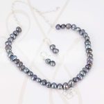 JUEGO PLATA DIJE FLOR PERLA