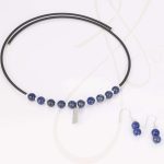 JUEGO PLATA CAUCHO DIJE PIEDRA