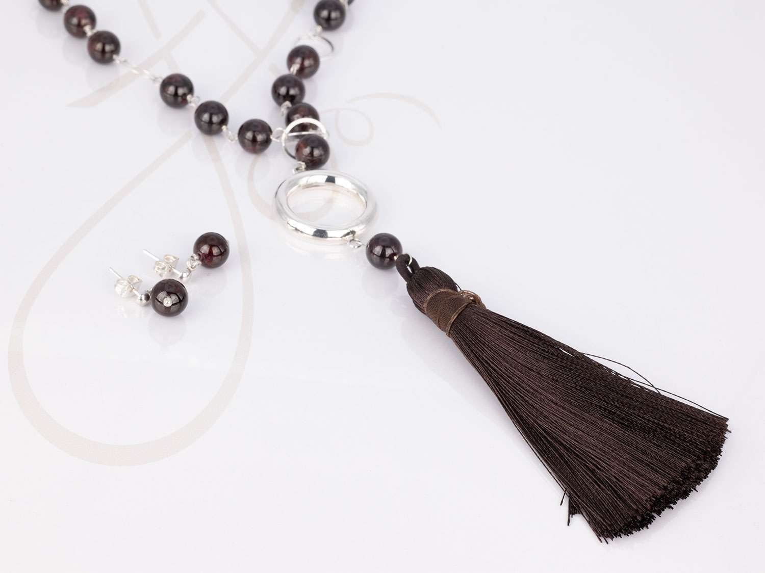 JUEGO PLATA ARO POMPON PIEDRA