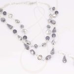 JUEGO PLATA CRISTAL DOBLE HILO CRISTAL PIEDRA