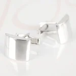 MANCUERNILLA PLATA RECTANGULO CURVO LISO