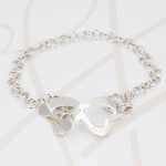 PULSERA CON DIJE PLATA SILUETA MARIPOSA CADENA