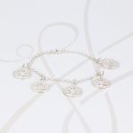 PULSERA CON DIJE PLATA VARIOS ARBOLES VIDA CADENA
