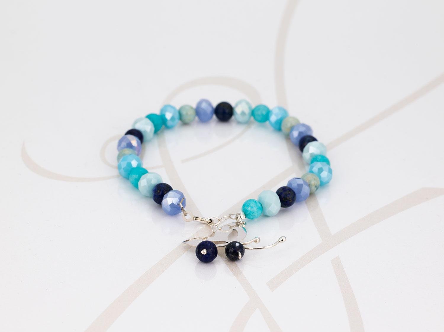 PULSERA CON DIJE PLATA LIBELULA CRISTAL