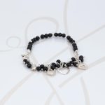 PULSERA CON DIJE PLATA DIJES CORAZONES PIEDRA ON
