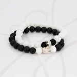 PULSERA SIN DIJE PLATA CORONA PAREJA BOLA