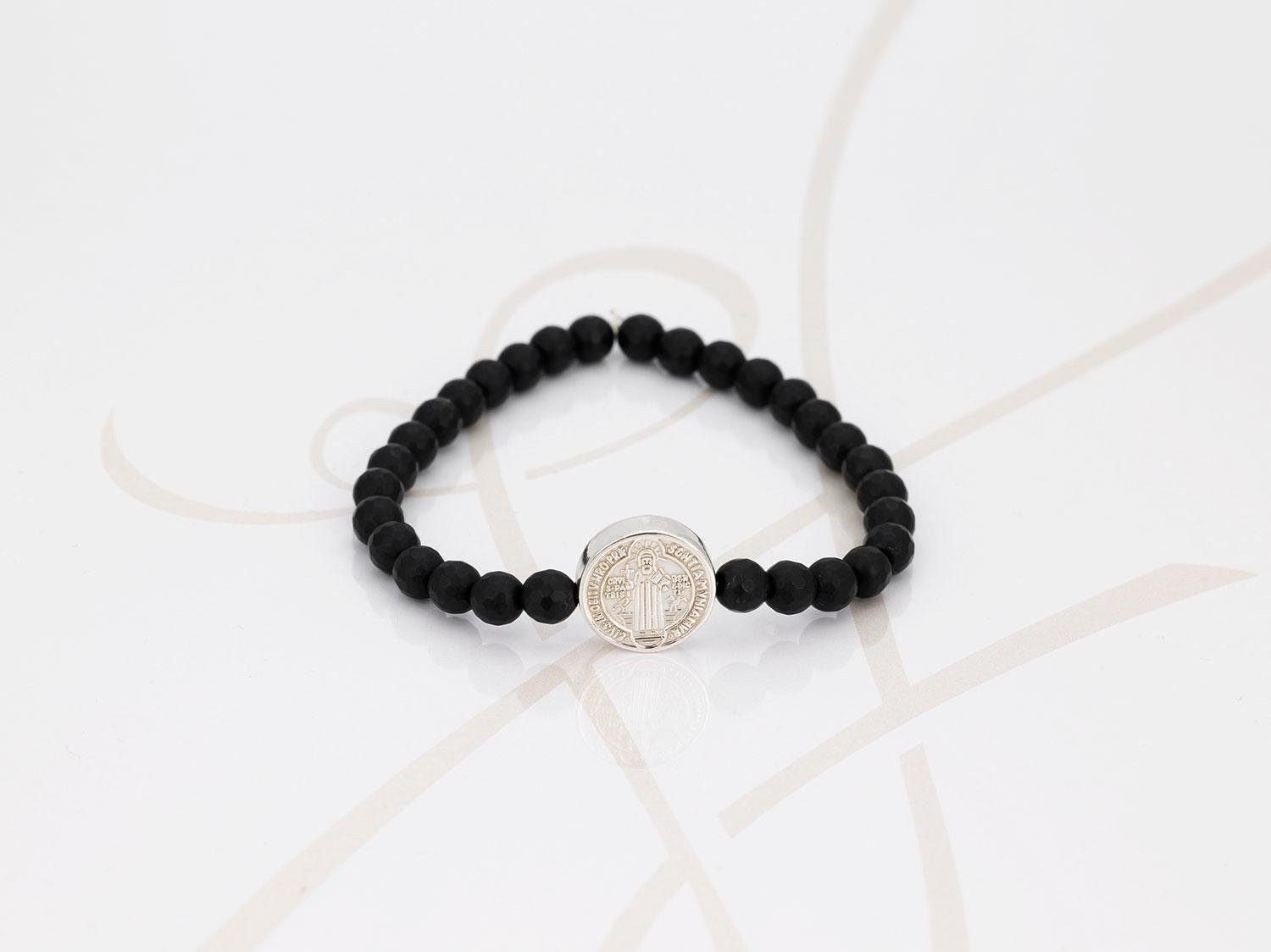 PULSERA SIN DIJE PLATA SAN BENITO BOLA