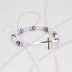PULSERA SIN DIJE PLATA CRUZ CRISTAL