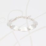 PULSERA SIN DIJE PLATA OVALOS MARTILLADO