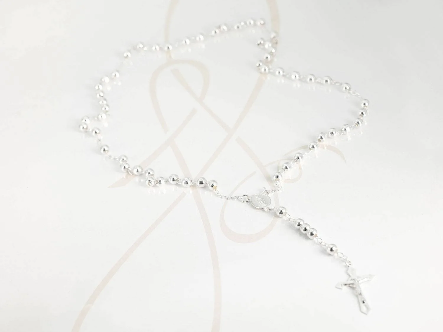 ROSARIO PLATA BOLAS BROCHE LISO