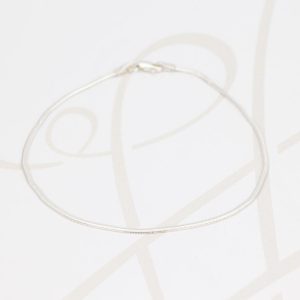 TOBILLERA SIN DIJE PLATA PANZA DE VIBORA CADENA