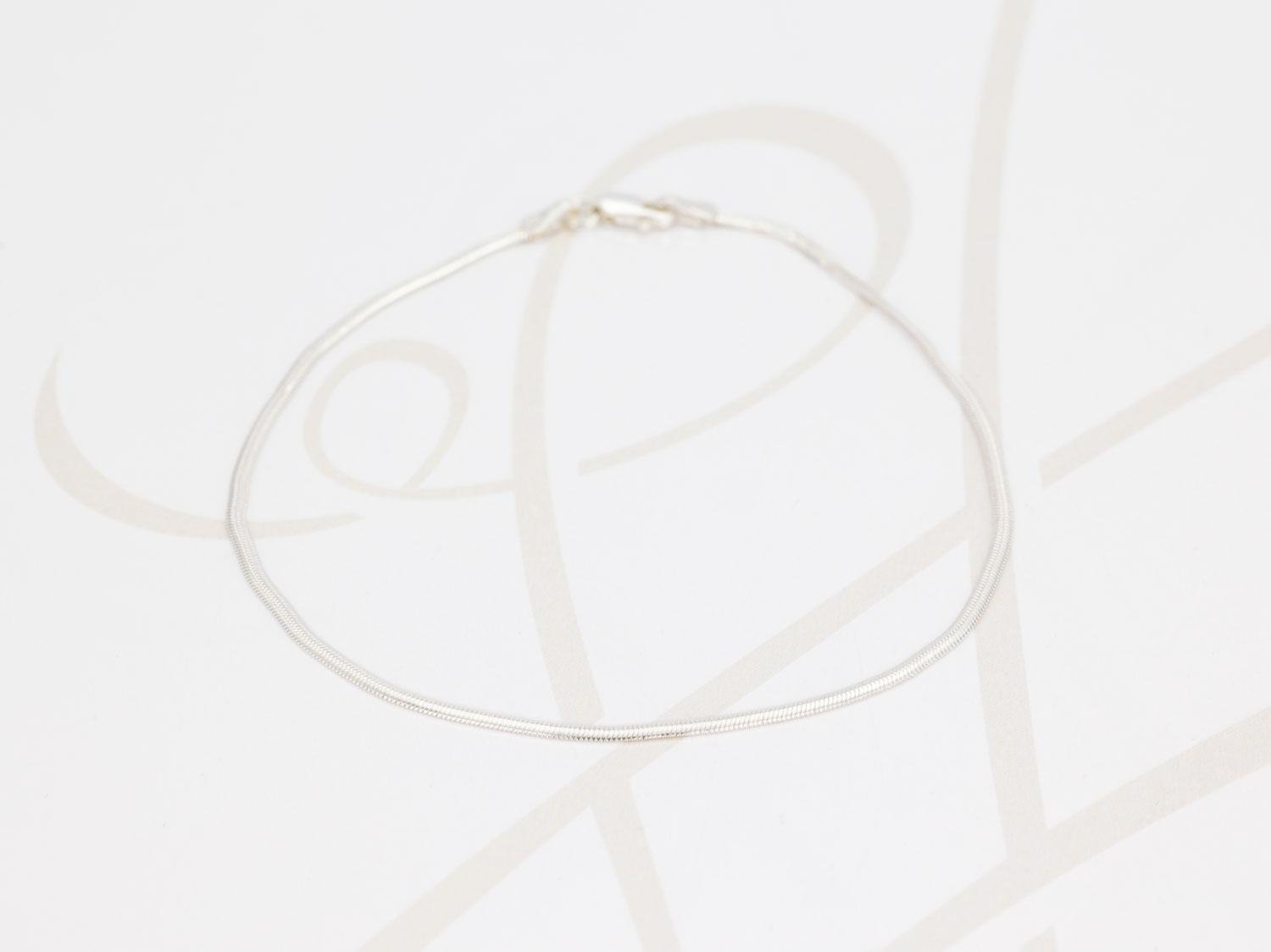 TOBILLERA SIN DIJE PLATA PANZA DE VIBORA CADENA