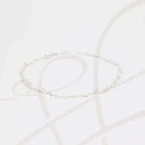TOBILLERA SIN DIJE PLATA MINI CORAZONES FIGURA