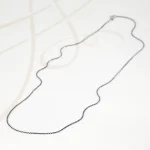 CADENA PLATA NEGRA MOTEADA COLA DE RATA