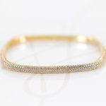 PULSERA PLATA ORO CUADRADA MICROPAVE ZIRCONIAS 5A