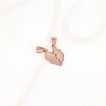 DIJE RECUBRIMIENTO DE ORO ROSA CORAZON PAREJA LISO