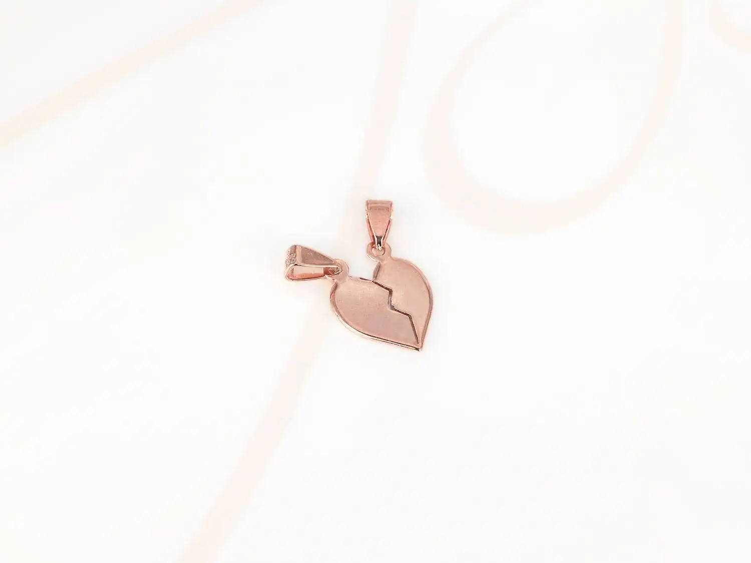 DIJE RECUBRIMIENTO DE ORO ROSA CORAZON PAREJA LISO