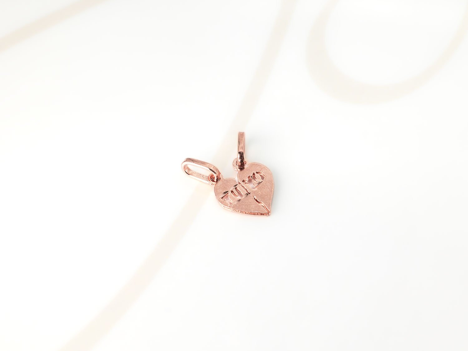 DIJE RECUBRIMIENTO DE ORO ROSA CORAZON TU Y YO LISO