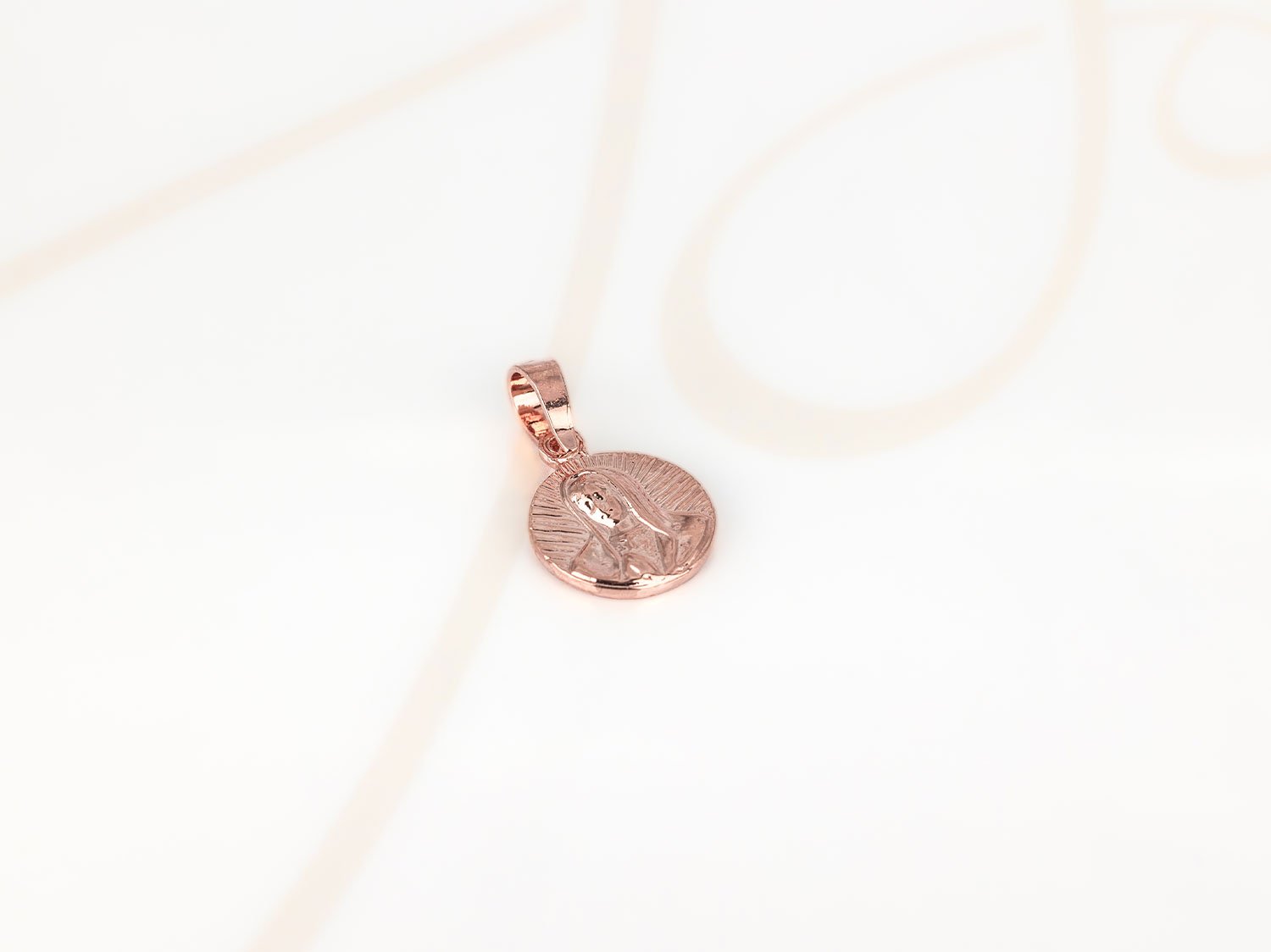 DIJE RECUBRIMIENTO DE ORO ROSA MEDALLA DOBLE VISTA LISO