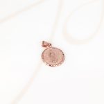 DIJE RECUBRIMIENTO DE ORO ROSA VIRGEN REDONDA LISO