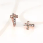 HUGGIES RECUBRIMIENTO DE ORO ROSA CRUZ ZIRCONIA