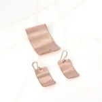 JUEGO RECUBRIMIENTO DE ORO ROSA RECTANGULO CURVO LISO