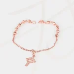 PULSERA CON DIJE RECUBRIMIENTO DE ORO ROSA MISTERIO CHICO LISO
