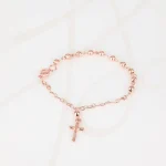 PULSERA CON DIJE RECUBRIMIENTO DE ORO ROSA MISTERIO MINI LISO