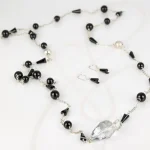 JUEGO RECUBRIMIENTO DE PLATA LARGO GEOMETRICO CRISTAL