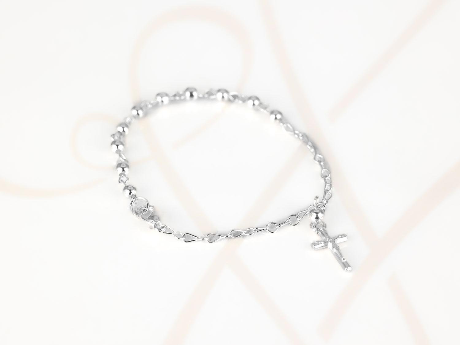PULSERA CON DIJE RECUBRIMIENTO DE PLATA MISTERIO MINI LISO