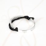 PULSERA SIN DIJE RECUBRIMIENTO DE PLATA PLACA BOLITAS PIEL