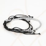 PULSERA SIN DIJE RECUBRIMIENTO DE PLATA BOLITAS HILO LISO