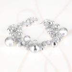 PULSERA SIN DIJE RECUBRIMIENTO DE PLATA BOLAS COLGANDO LISO